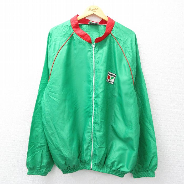 Rustica 90s ラグランナイロンジャケット グリーン XL | 古着