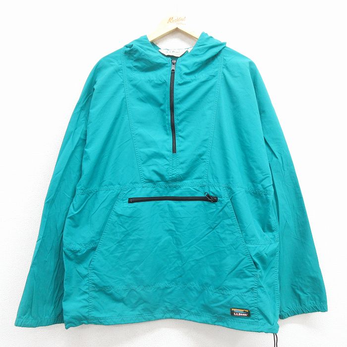 L★古着 エルエルビーン 長袖 ナイロン ジャケット アノラック パーカー メンズ 90年代 90s USA製 青緑【spe】 25nov25