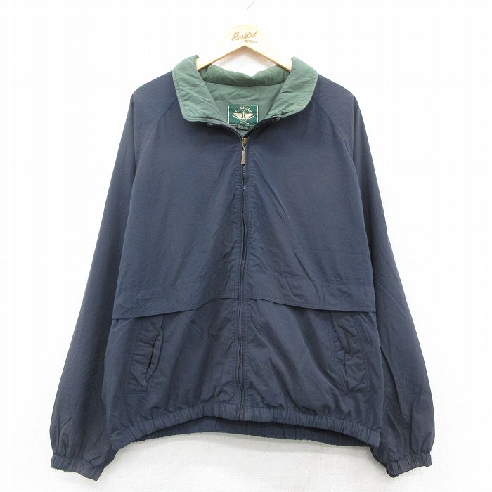 XL★古着 ドッカーズ 長袖 ナイロン ジャケット メンズ 00年代 00s ラグラン 大きいサイズ 紺 内側メッシュ【spe】 25dec06