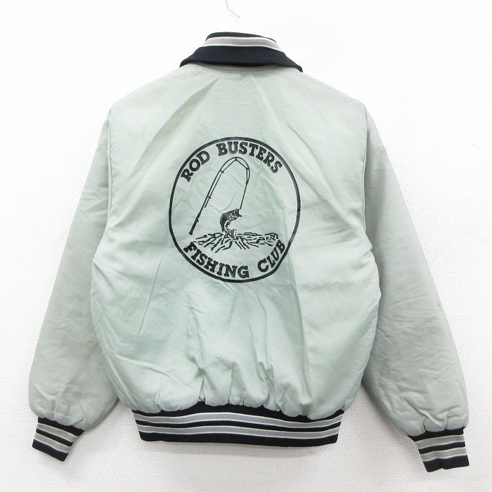 S★古着 長袖 ナイロン ジャケット メンズ 80年代 80s FISHING USA製 グレー系他 内側キルティング 26jan06