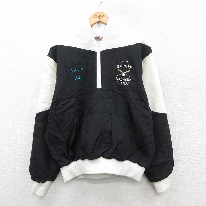 Curty Los 90s ハーフジップナイロンジャケット ブラック XL | 古着