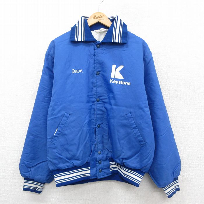 ナイロンジャケット 内側キルティング ブルー XL | 古着