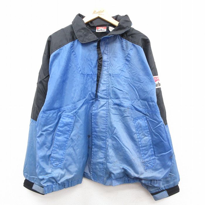マルボロ 90s ナイロンジャケット 内側メッシュ ネイビー XL | 古着