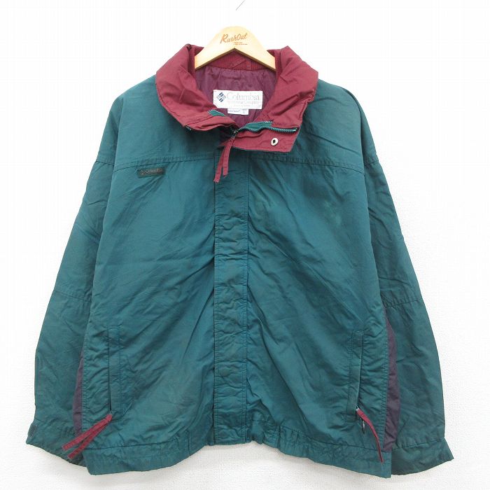 XL★古着 コロンビア 長袖 ナイロン ジャケット メンズ 90年代 90s 緑他 26jan26