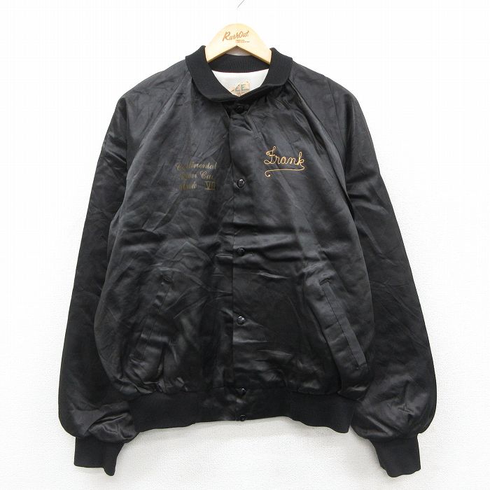 L★古着 長袖 ナイロン ジャケット メンズ 90年代 90s Ford ラグラン USA製 黒 26jan26