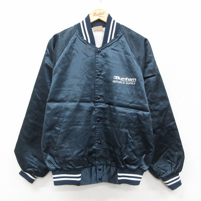 90s ラグランナイロンジャケット Burnham ネイビー M | 古着