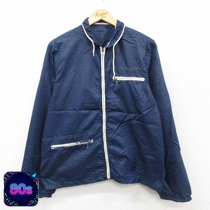 ナイロンジャケット 80s ネイビー M | 古着