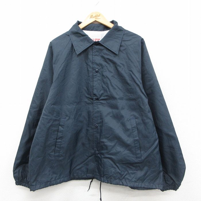 XL★古着 長袖 ナイロン ジャケット メンズ 90年代 90s ラグラン USA製 濃紺 26jan28