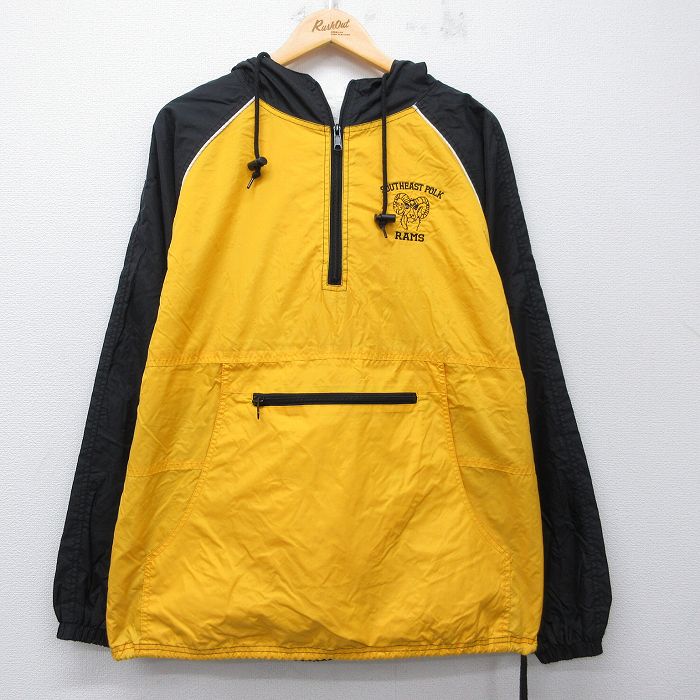 【20%OFF】RAMS 長袖ハーフジップナイロンジャケット アノラック ブラック L | 古着