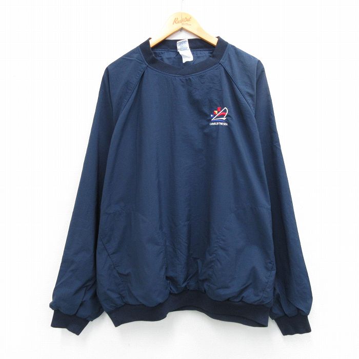 【20%OFF】90s ラグランナイロンジャケット CARMELBY THE SEA ネイビー XL | 古着