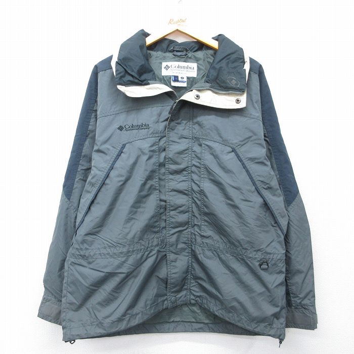 L★古着 コロンビア 長袖 ナイロン ジャケット メンズ 00年代 00s ワンポイントロゴ 緑系他 26feb24