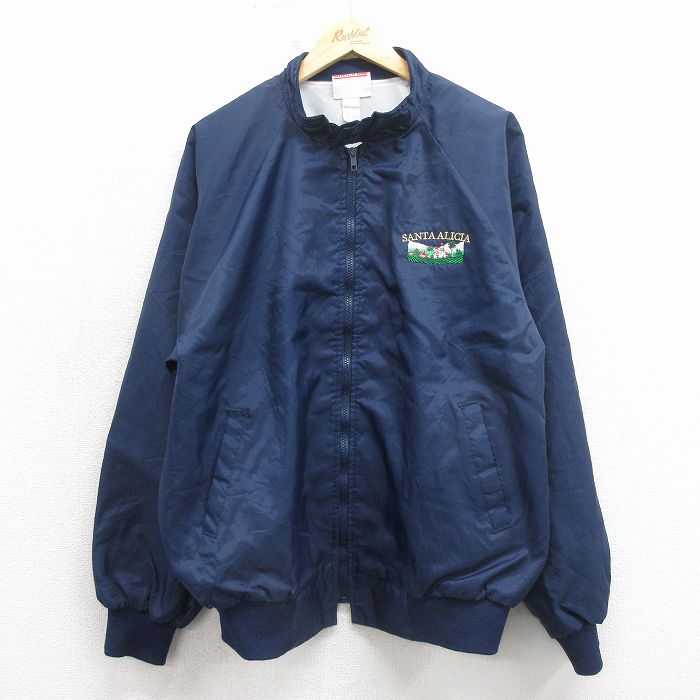 SANTAALICIA 90s ラグランナイロンジャケット ネイビー L | 古着