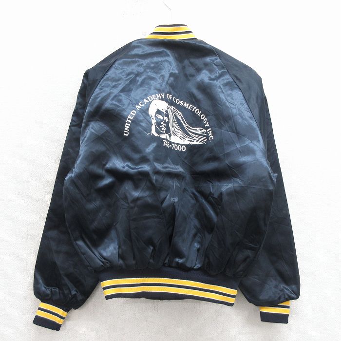 M★古着 Dunbrooke 長袖 ナイロン ジャケット メンズ 80年代 80s ユナイテッドアカデミー ラグラン USA製 紺 内側キルティング【spe】 26mar03