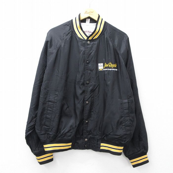 XL★古着 長袖 ナイロン ジャケット メンズ 00年代 00s Jim Raysik Dodge Jeep ラグラン 大きいサイズ 黒他 26mar12