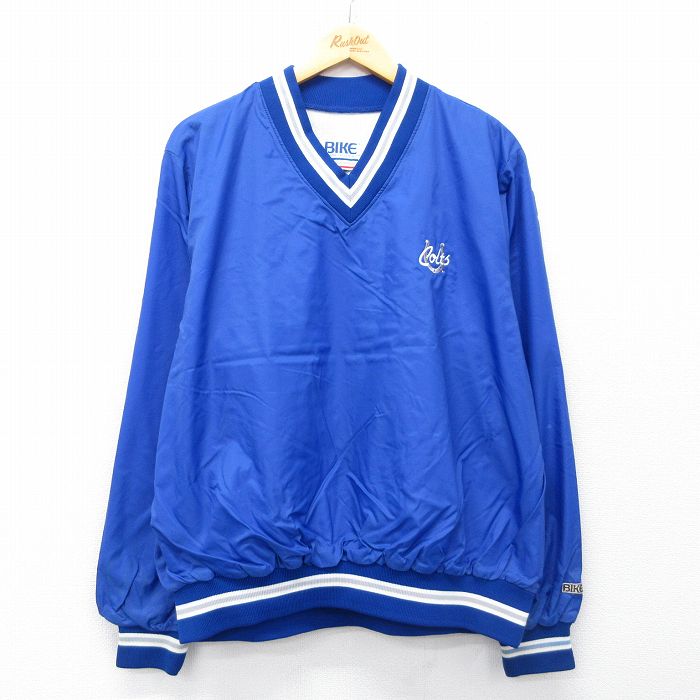 XL★古着 長袖 ナイロン ジャケット メンズ 90年代 90s NFL インディアナポリスコルツ Vネック USA製 青 アメフト スーパーボウル 26apr01