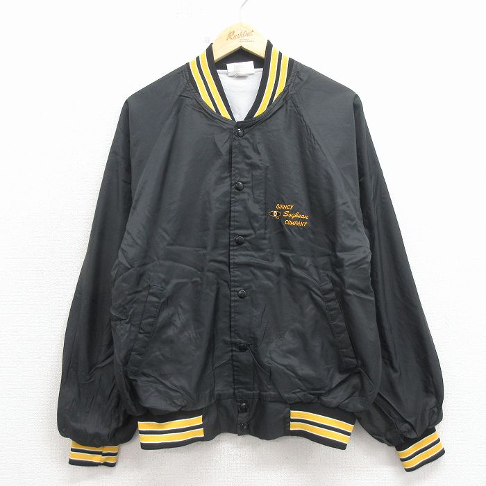 80s ラグランナイロンジャケット QUINCY ブラック M | 古着