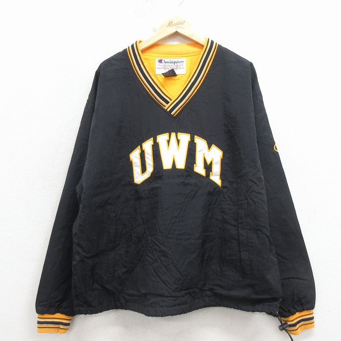 チャンピオン 00s ナイロンジャケット UWM ブラック XL | 古着