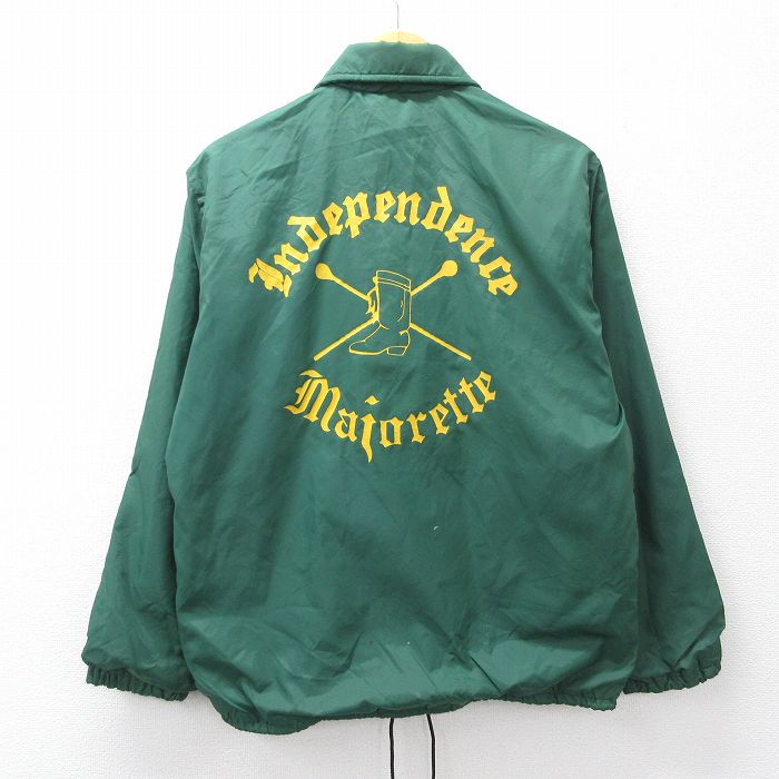 M★古着 Dunbrooke 長袖 ナイロン ジャケット メンズ 80年代 80s INDEPENDENCE Band USA製 緑 26apr16