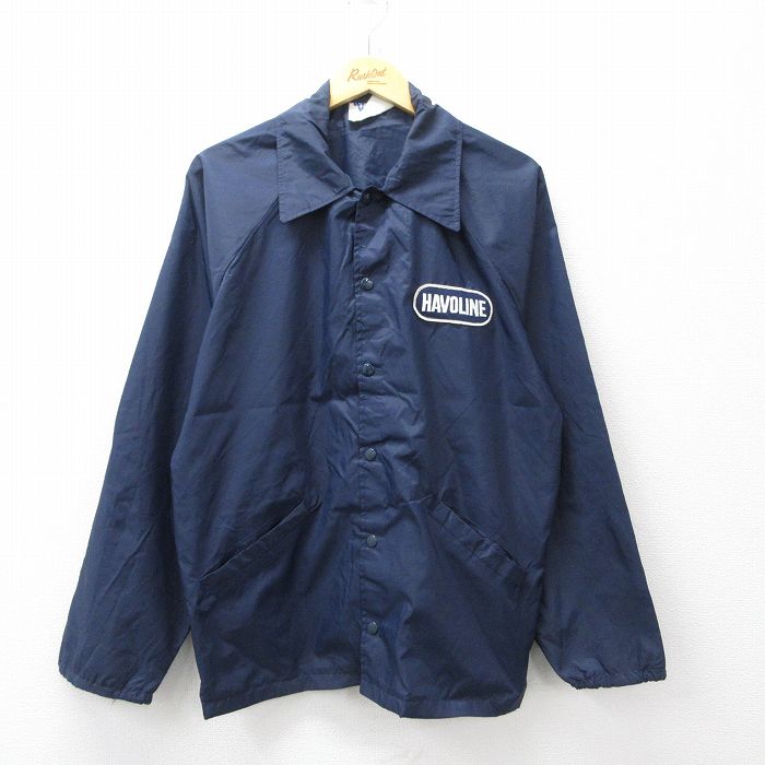90s ラグランナイロンジャケット HAVOLINE ネイビー M | 古着