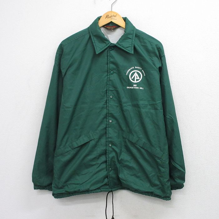 XL★古着 Dunbrooke 長袖 ナイロン ジャケット メンズ 80年代 80s CHAIRMANS USA製 緑 26apr20