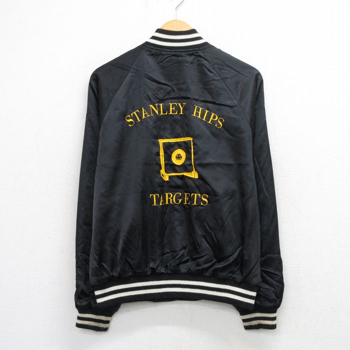 L★古着 長袖 ナイロン ジャケット メンズ 90年代 90s STANLEY HIPS TARGETS ラグラン USA製 黒他 26apr20