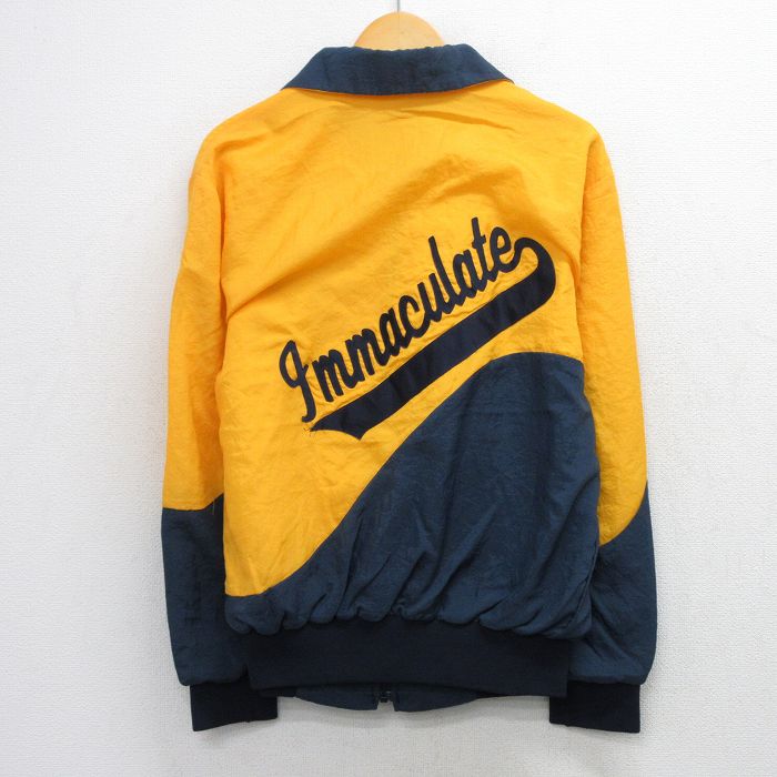 L★古着 長袖 ナイロン ジャケット メンズ 90年代 90s Immaculate ツートンカラー USA製 黄他 26apr20