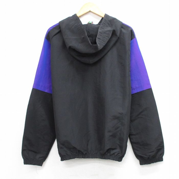 NFL レイブンズ ナイロンプルオーバー XL 黒紫 90s 古着 ストリート 古着通販 XL☆古着 サーフスタイル 長袖 ハーフジップ ナイロン