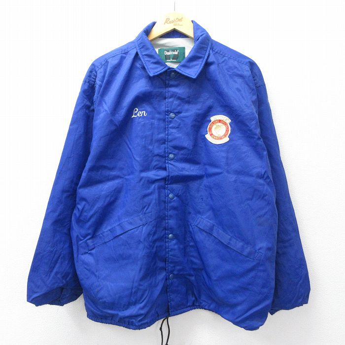 XL★古着 Dunbrooke 長袖 ナイロン ジャケット メンズ 90年代 90s BOCA USA製 青 26apr25