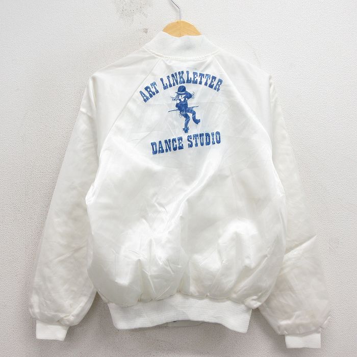 90s ラグランナイロンジャケット ダンススタジオ ホワイト M | 古着