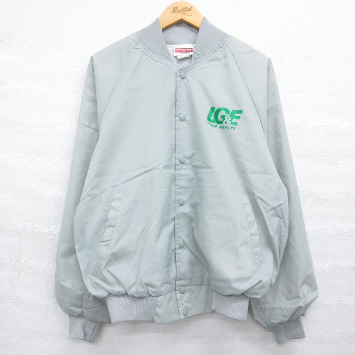 90s ラグランナイロンジャケット LG&E グレー L | 古着