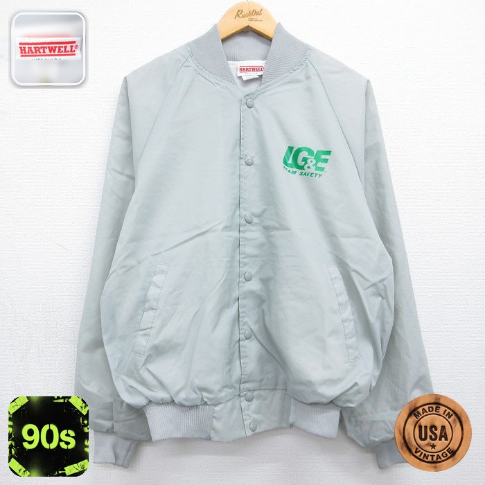 90s ラグランナイロンジャケット LG&E グレー メンズL相当 | 古着