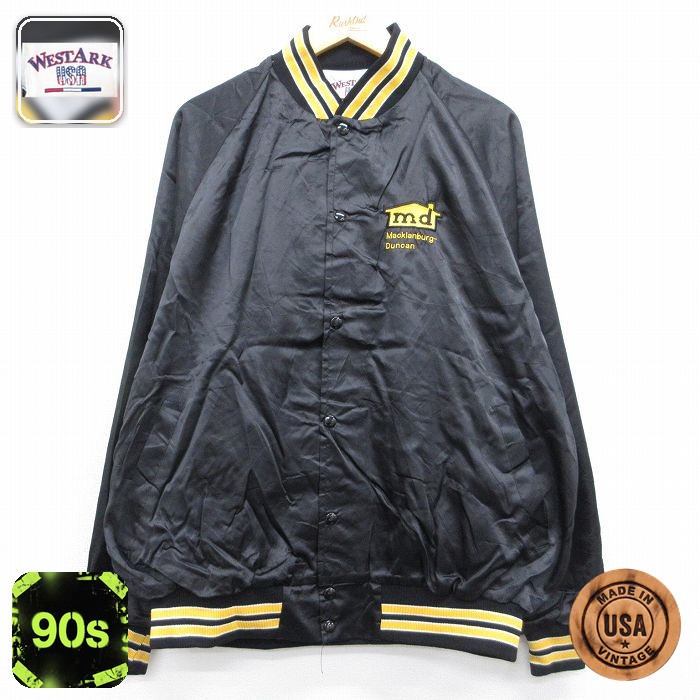 ナイロン 90s ラグランジャケット ブラック メンズXL相当 | 古着