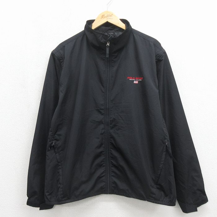 XL★古着 ラルフローレン 長袖 ブランド ジャケット メンズ ワンポイントロゴ 大きいサイズ ブラック【spe】 26may23