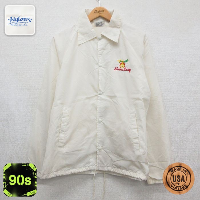 ナイロンジャケット 90s フリーメイソン ホワイト メンズXL相当 | 古着