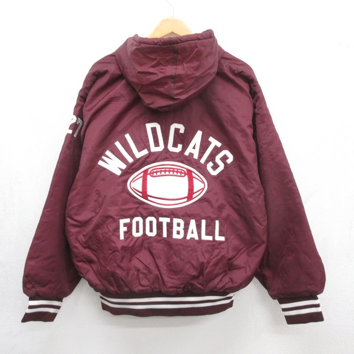 GAME Sportswear 90s ハーフジップパーカー ワイルドキャッツ バーガンディ メンズXL相当 | 古着