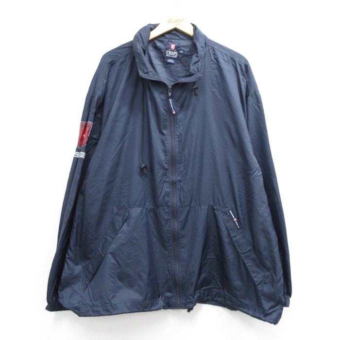 ラルフローレン 90s ナイロンジャケット リップストップ ネイビー メンズXL相当 | 古着
