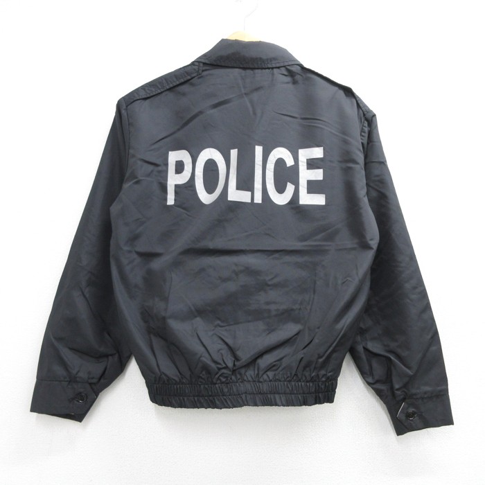 ナイロン 90s ジャケット POLICE リバーシブル リフレクター ブラック メンズS相当 | 古着