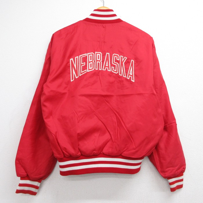 ナイロンジャケット NEBRASKA レッド M | 古着 26aug27