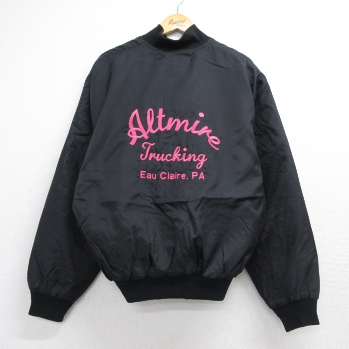 Birdie Jackets 90s キルティングジャケット 刺繍ロゴ ブラック メンズXL相当 | 古着