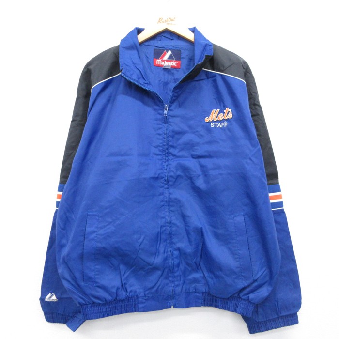 マジェスティック 00s ナイロンジャケット MLB ニューヨークメッツ ブルー XL | 古着 26aug27