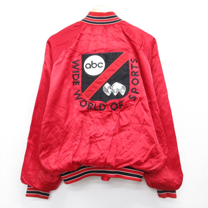 abc 80s 長袖ナイロンジャケット レッド XL | 古着 26aug27