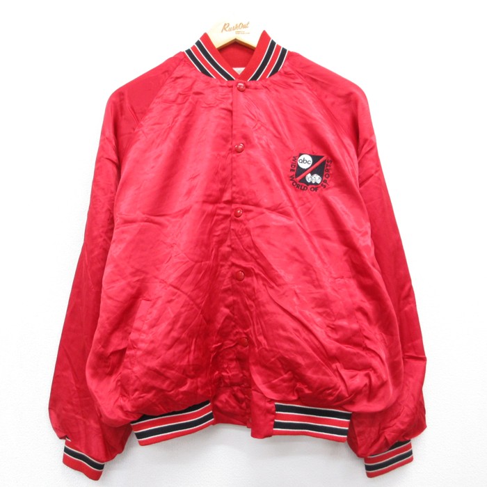古着通販 XL☆古着 長袖 ナイロン ジャケット メンズ 80年代 80s abc