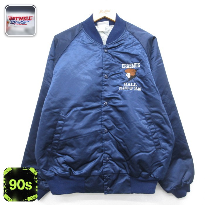 Hartwell Sports 長袖 ナイロン ジャケット 90s ラグラン ネイビー メンズL相当 | 古着