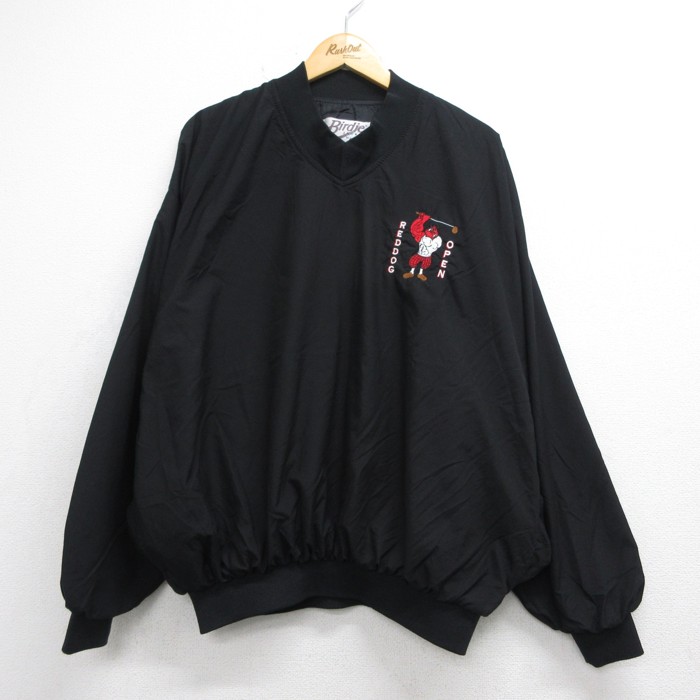 birdie　コーチジャケット　ナイロンジャケット　XL　USA製　黒　刺繍 古着通販 XL☆古着 Birdie 長袖 ナイロン ジャケット メンズ 90年代