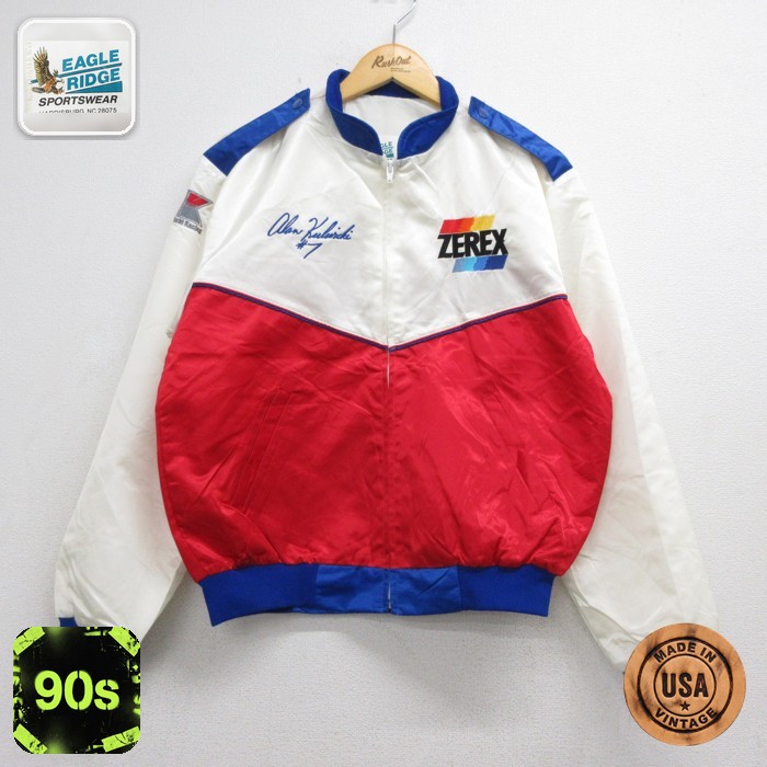Eagle Ridge 90s ナイロンジャケット ZEREX レーシング ホワイト メンズL相当 | 古着