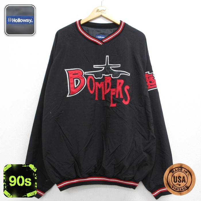 ホロウェイ 90s ナイロンジャケット Bombers ブラック メンズXL相当 | 古着