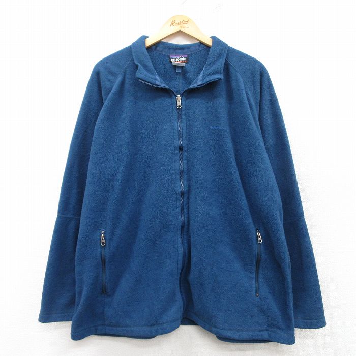 XL★古着 長袖 パタゴニア patagonia フリース ジャケット メンズ シンチラ ラグラン 大きいサイズ 紺 ネイビー 25feb13 中古 アウター