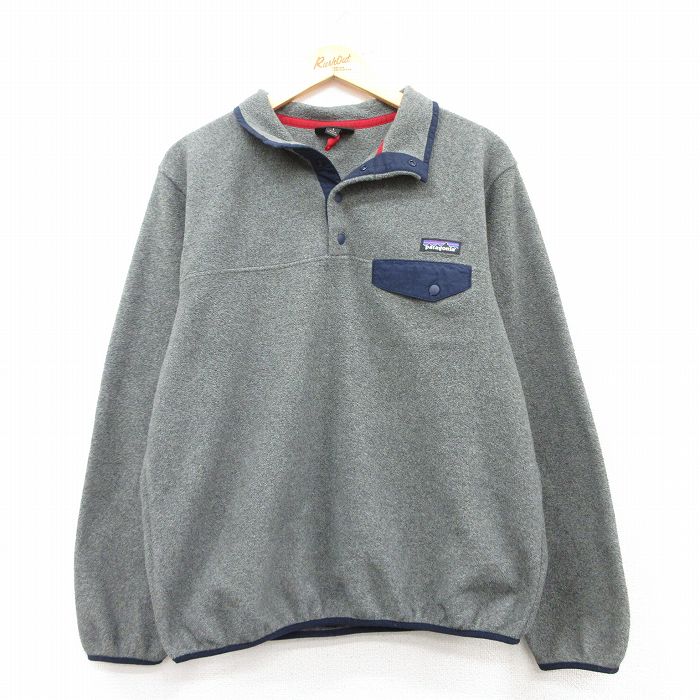 L★古着 長袖 パタゴニア patagonia フリース ジャケット メンズ スナップT シンチラ グレー 25feb13 中古 アウター