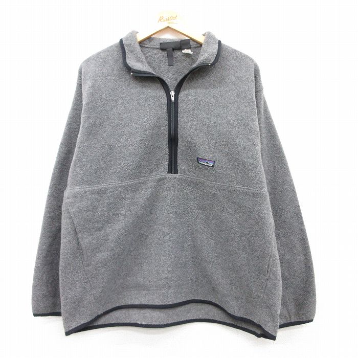 XL★古着 長袖 パタゴニア patagonia ハーフジップ フリース ジャケット メンズ 00年代 00s シンチラ グレー 霜降り 25feb13 中古 アウター