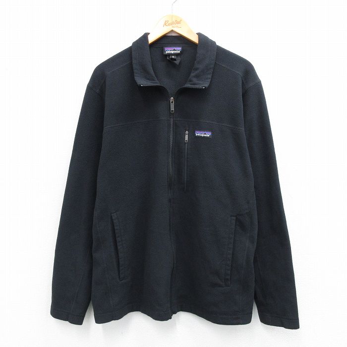 XL★古着 パタゴニア patagonia 長袖 フリース ジャケット メンズ 黒 ブラック 25sep29 中古 アウター